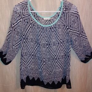 Sheer blu pepper top